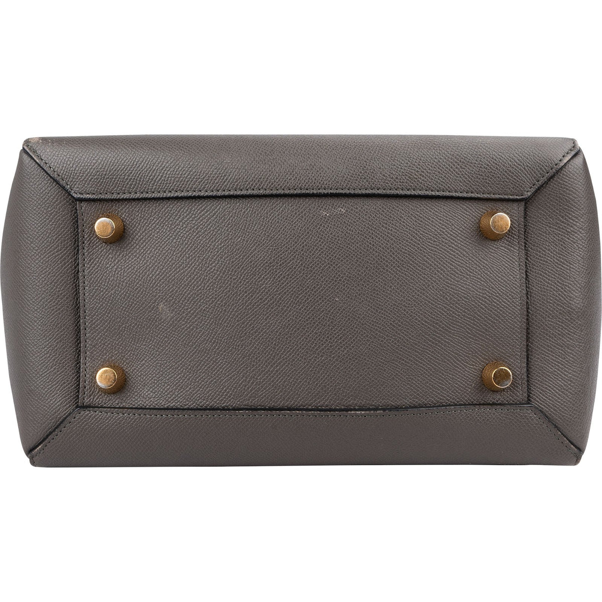 Celine Grey Leather Grained Calfskin Belt Handbag