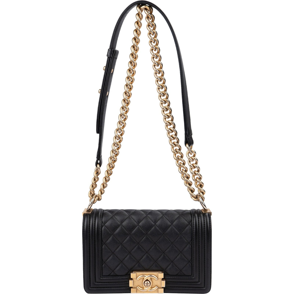 Chanel Quilted Calfskin Small Boy Single Flap Crossbody Bag