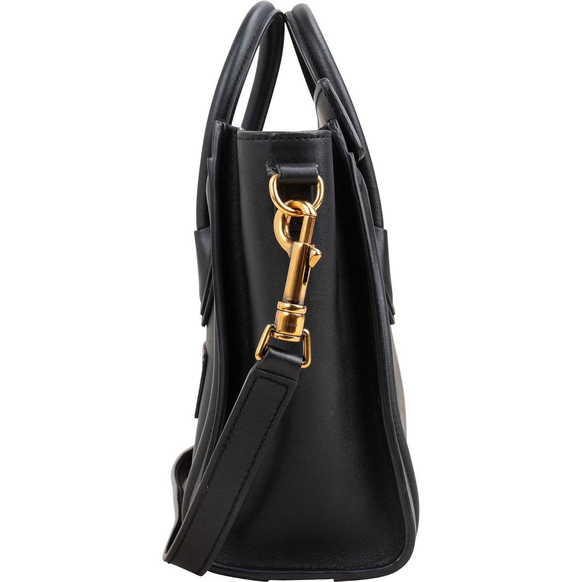 Celine Black Calfskin Leather Luggage Handbag