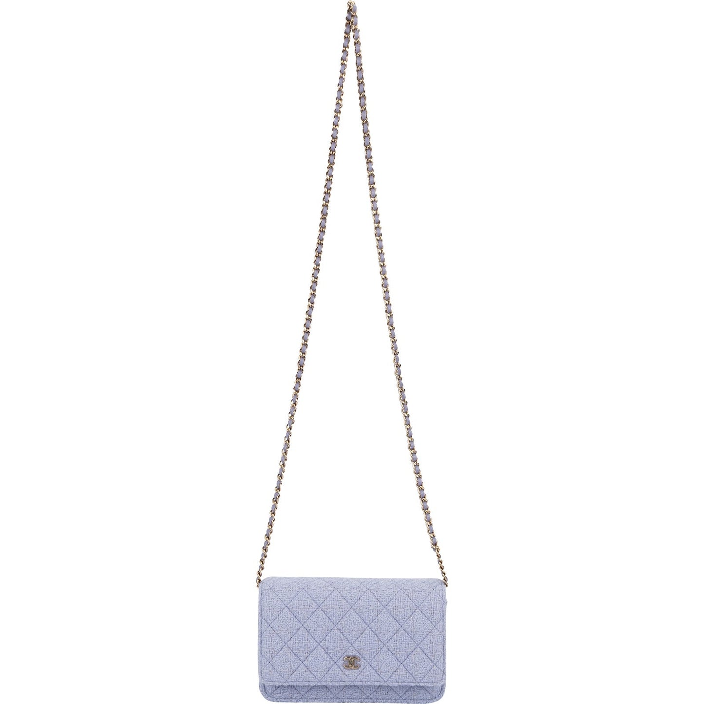 Chanel Quilted Tweed Wallet on Chain Crossbody Bag