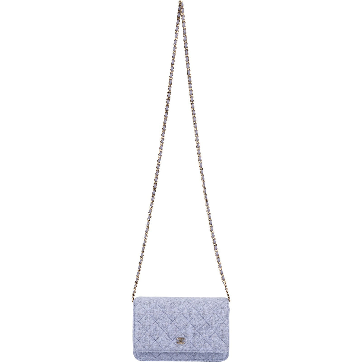 Chanel Quilted Tweed Wallet on Chain Crossbody Bag