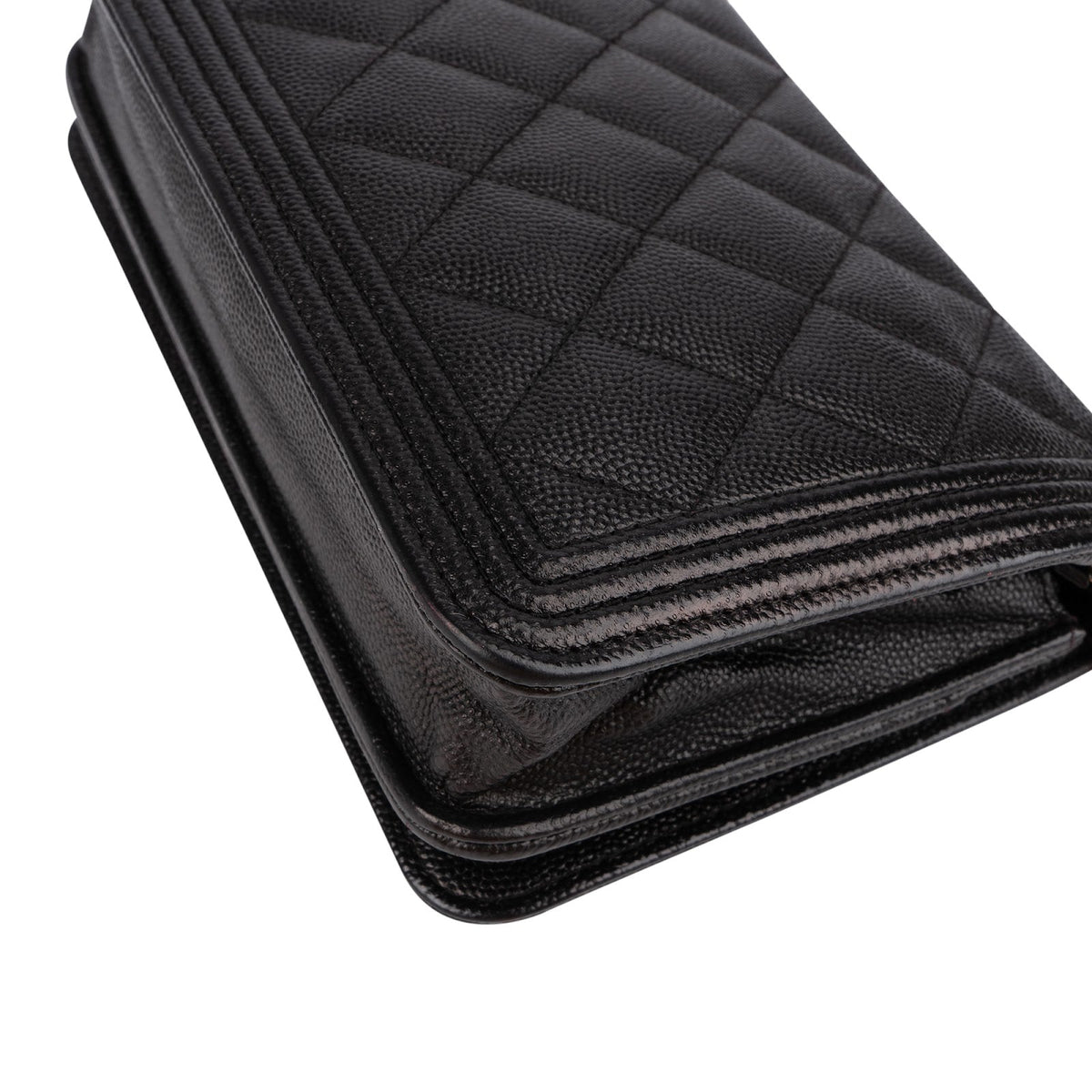 Chanel Quilted Caviar Leather Wallet On Chain Boy Crossbody Bag