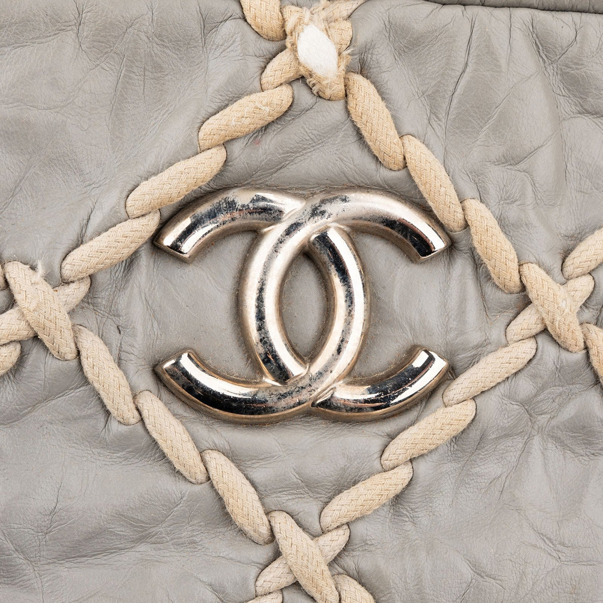 Chanel Crinkled Leather Braided Bowler Shoulder Bag