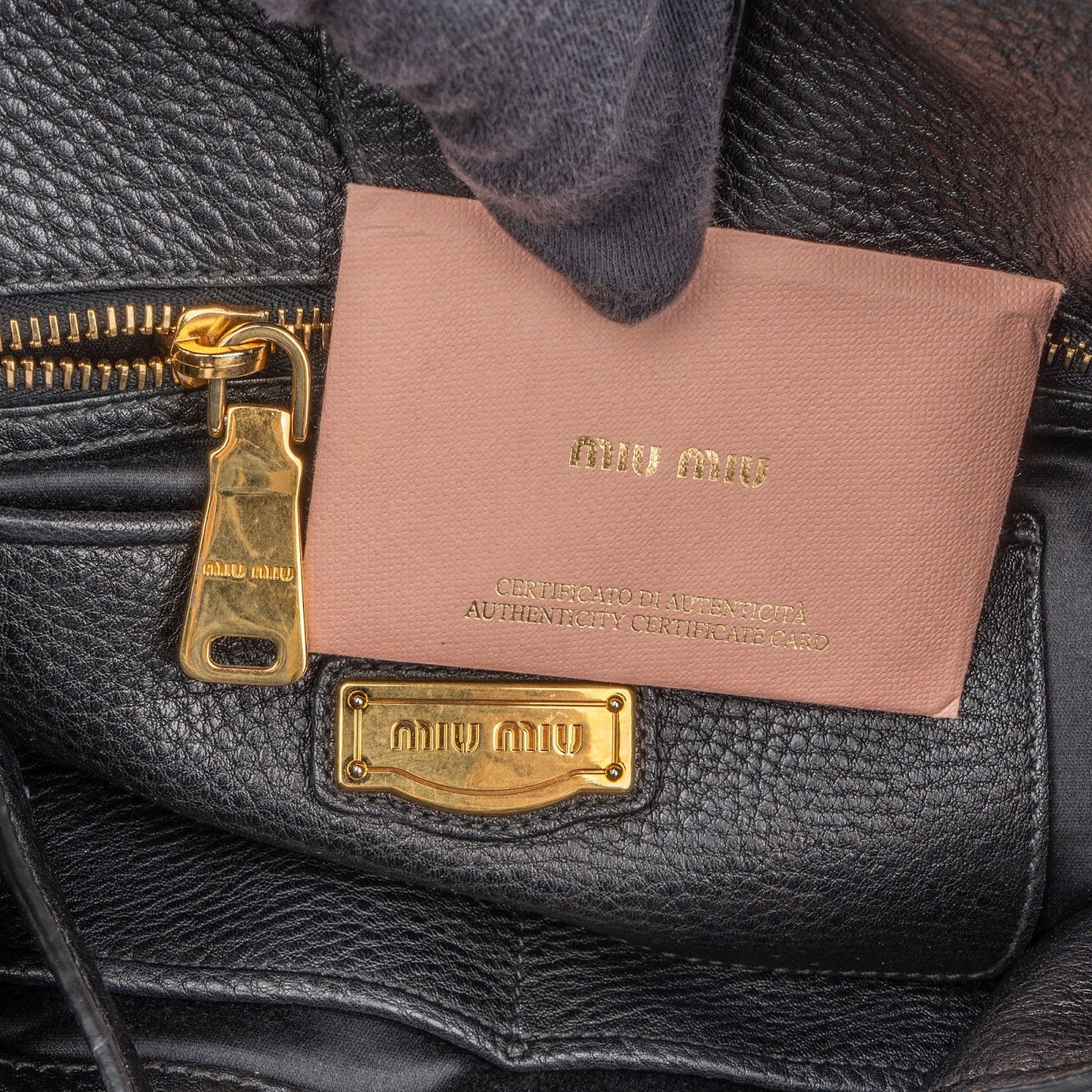 Miu Miu Vitello Daino Leather Hobo Shoulder Bag