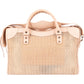 Balenciaga Stitched Checked Monogram Mesh Pink Leather City Handbag