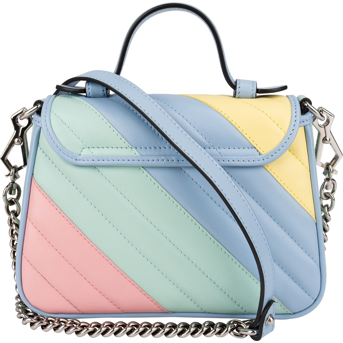 Gucci Multicolor Matelassé Leather GG Marmont Mini Top Handle Crossbody Bag