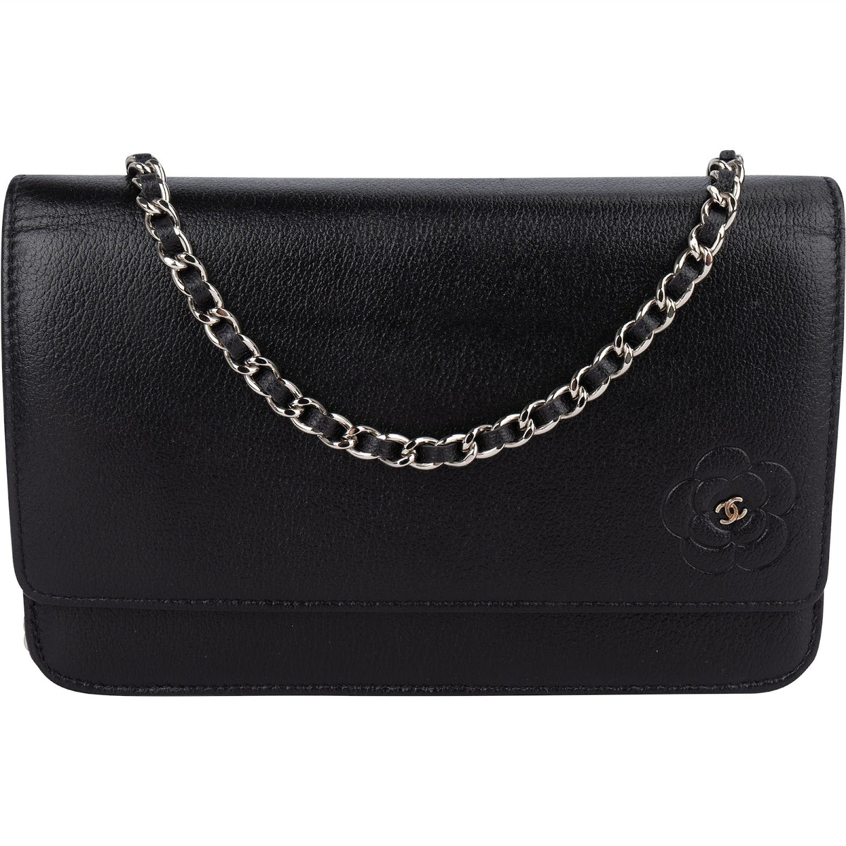 Chanel Chic Leather Camellia Wallet On Chain Crossbody Bag