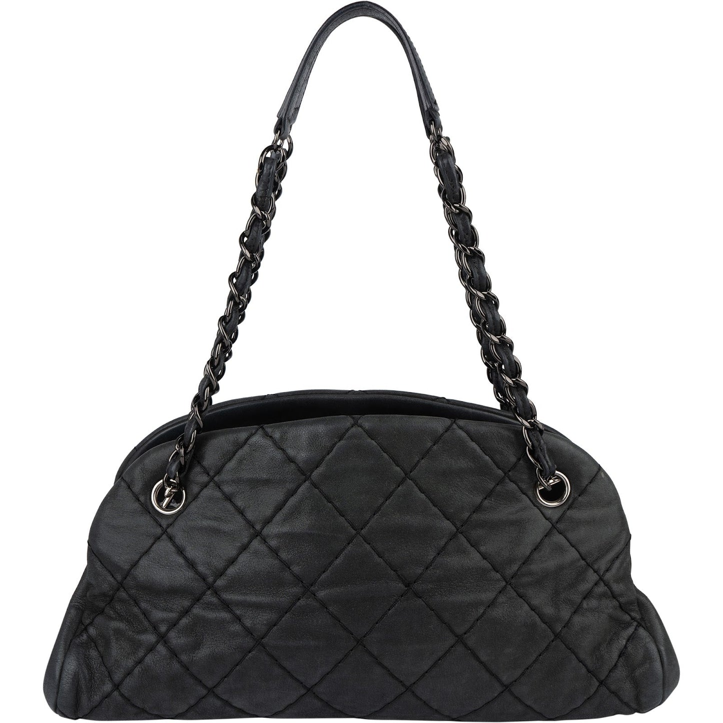 Chanel Quilted Iridescent Calfskin Just Mademoiselle Bowling CC Shoulder Bag