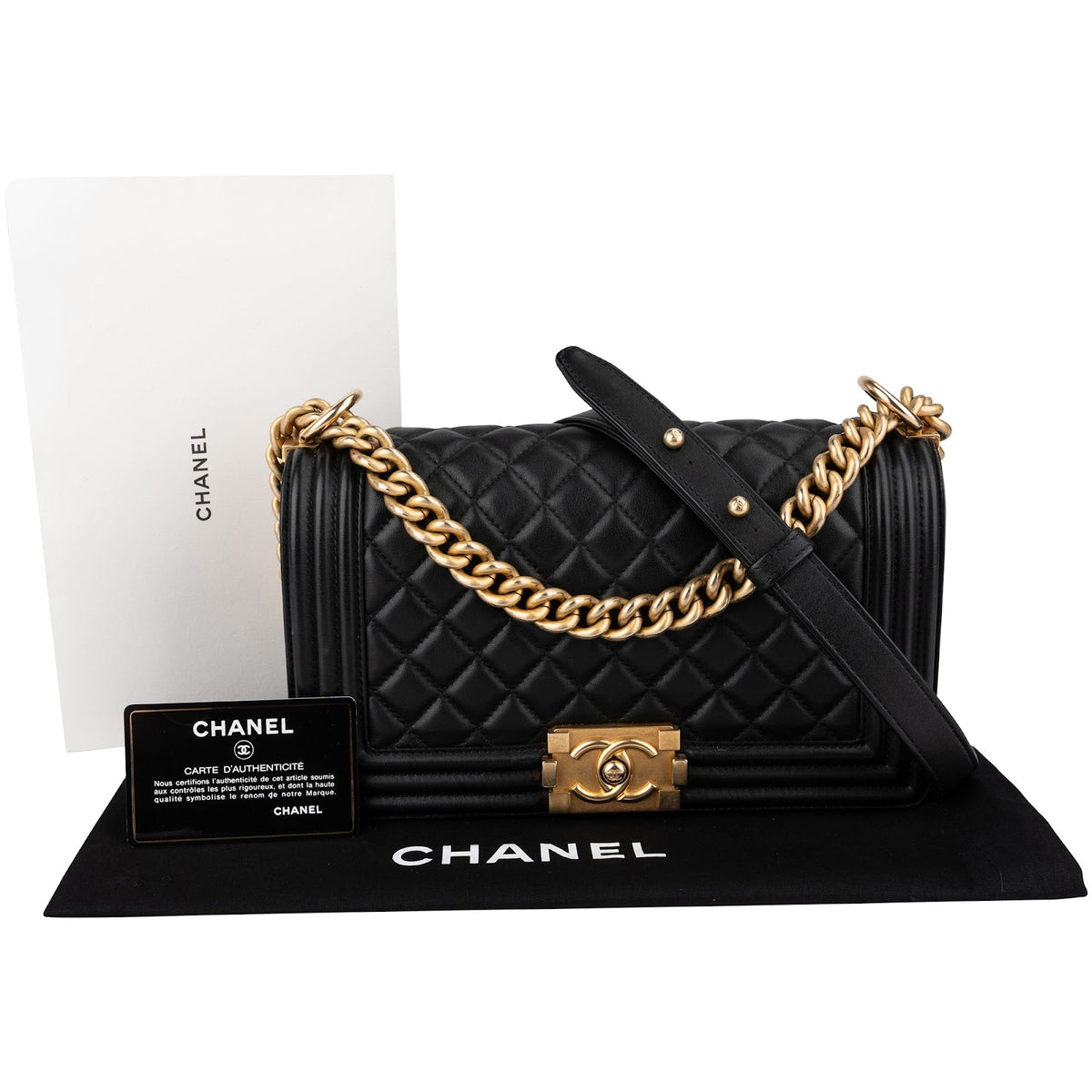 Chanel Quilted Lambskin Medium Boy Crossbody Bag