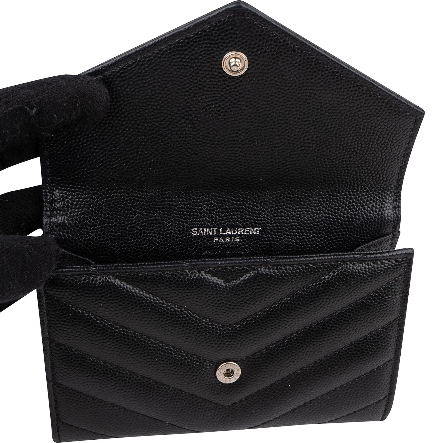 Saint Laurent Grain de Poudre Matelassé Small Envelope Wallet