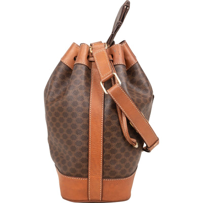Celine Macadam Monogram Canvas Drawstring Bucket Shoulder Bag