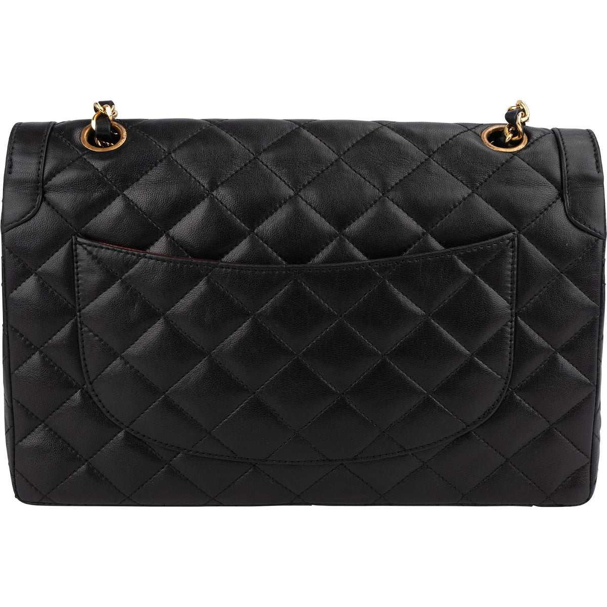 Chanel Quilted Lambskin Bicolor Double Flap Shoulder Bag