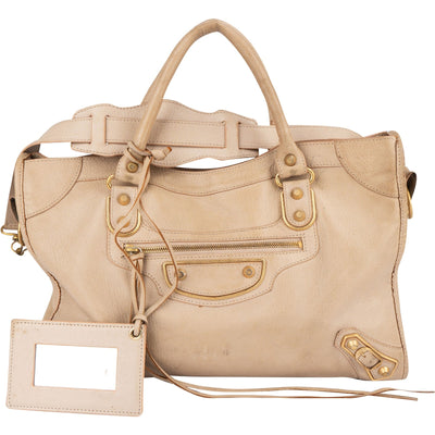 Balenciaga Beige Leather City Handbag