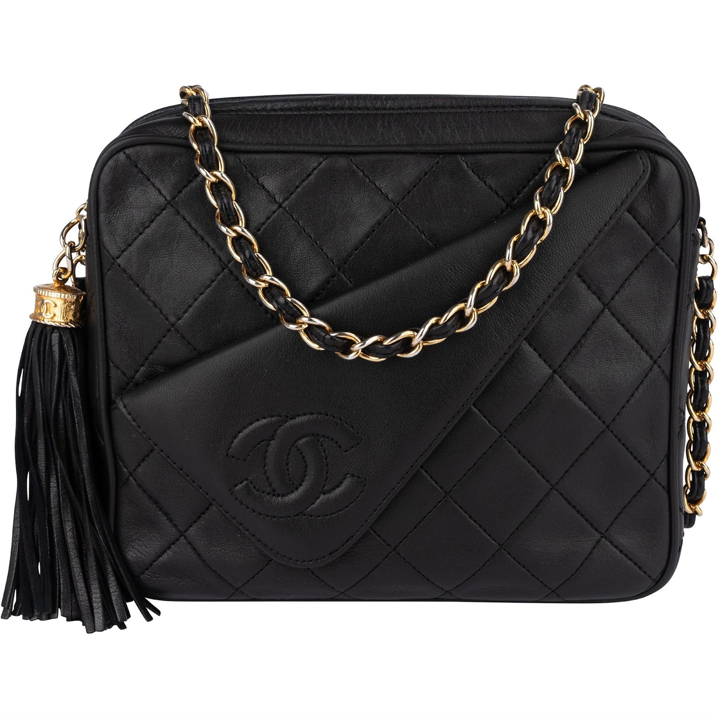Chanel Quilted Lambskin CC Camera Crossbody Bag