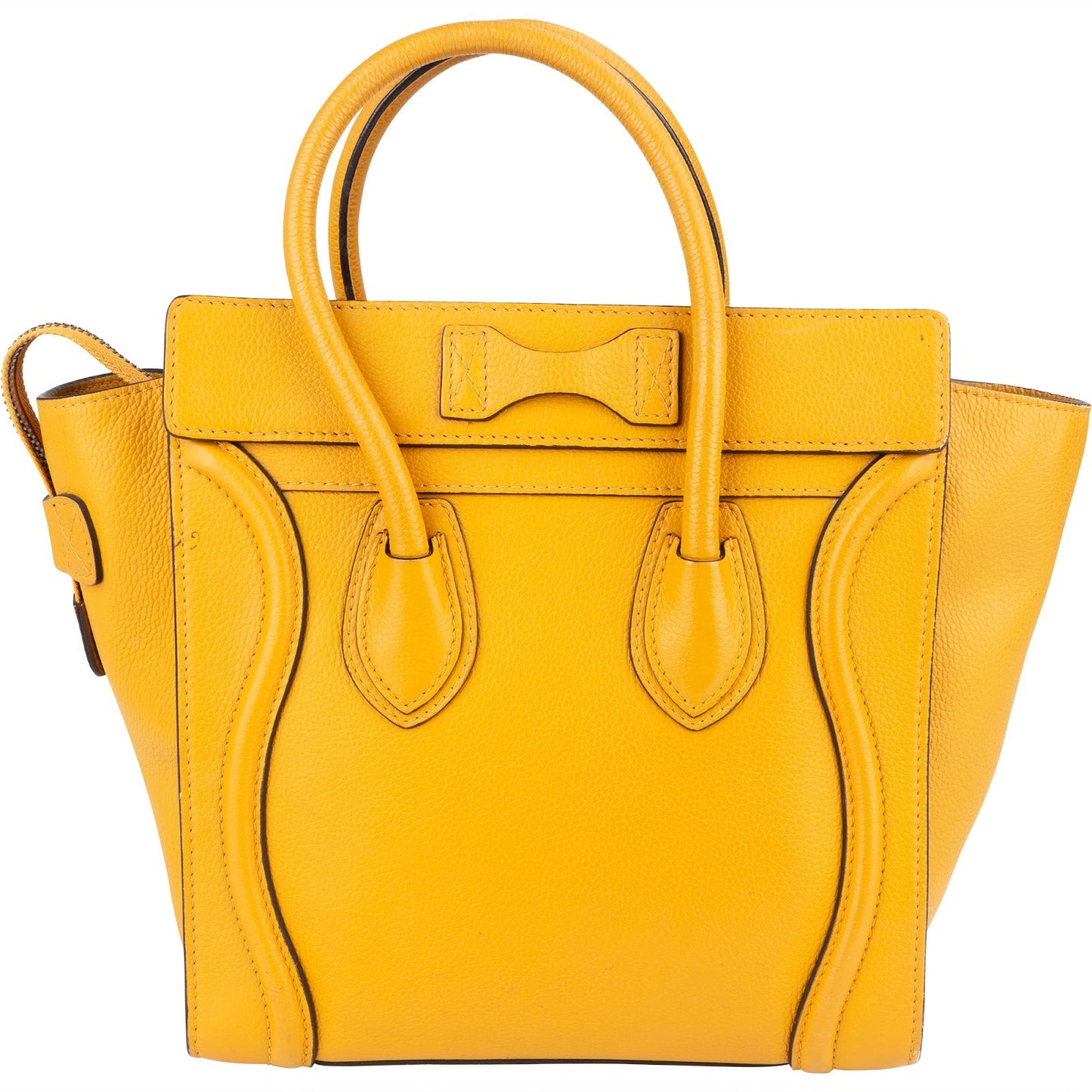 Céline Yellow Leather Luggage Handbag