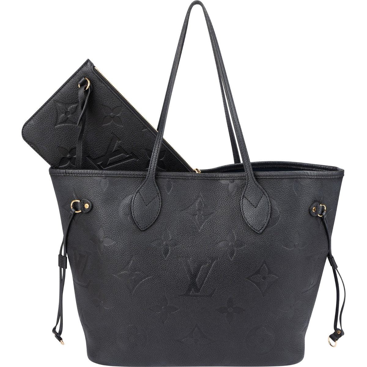 Louis Vuitton Noir Monogram Empreinte Leather Neverfull MM Shoulder Bag