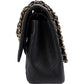 Chanel Quilted Caviar Leather Palladium Jumbo Double Flap Crossbody Bag