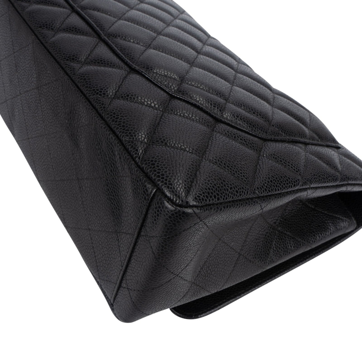 Chanel Quilted Caviar Leather Palladium Maxi Single Flap Crossbody Bag