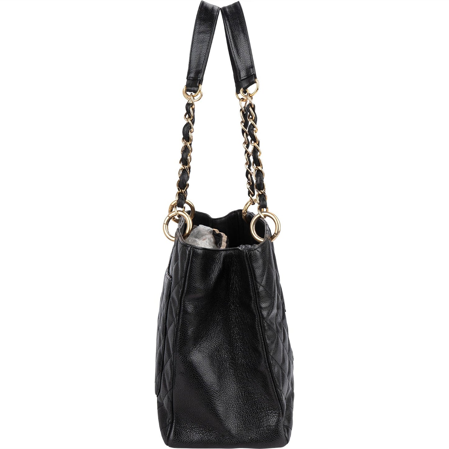 Chanel Quilted Caviar Leather Grand Shopping Tote Shoulder Bag