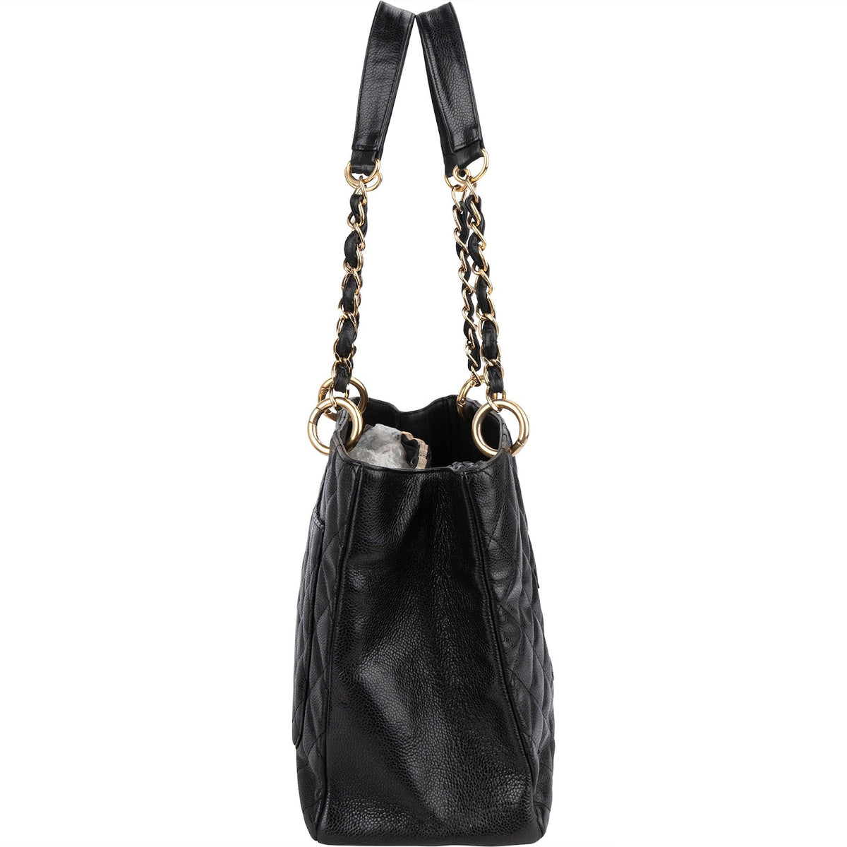 Chanel Quilted Caviar Leather Grand Shopping Tote Shoulder Bag