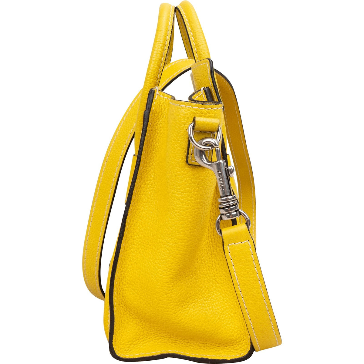Céline Yellow Grained Leather Luggage Nano Crossbody Handbag