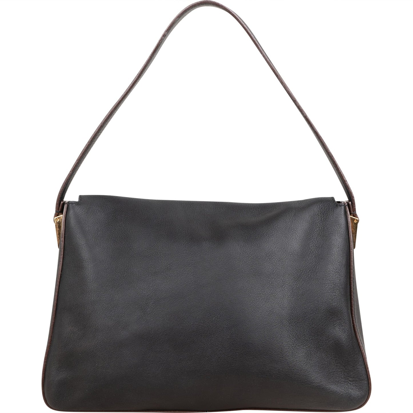 Fendi Black Leather Mamma Baguette Shoulder Bag