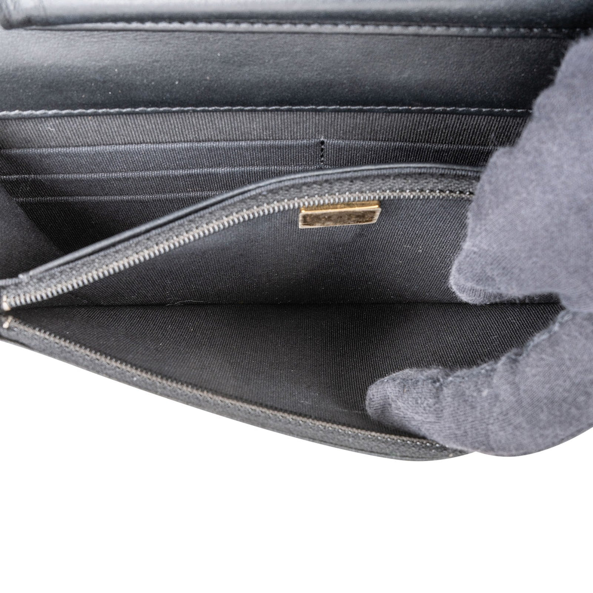Chanel Quilted Caviar Leather Boy Wallet On Chain Crossbody Bag