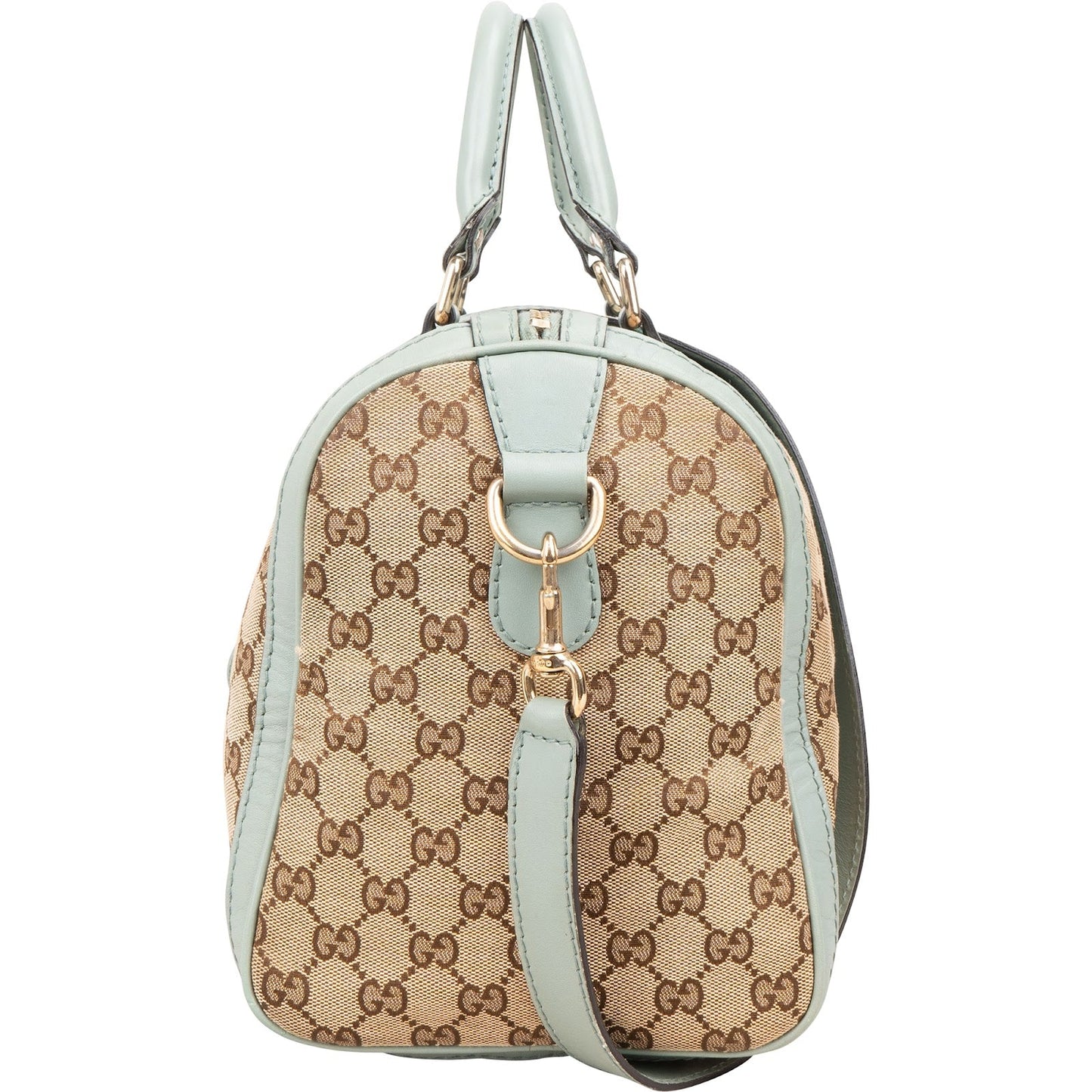 Gucci Monogram GG Canvas Vintage Web Boston Bag Handbag
