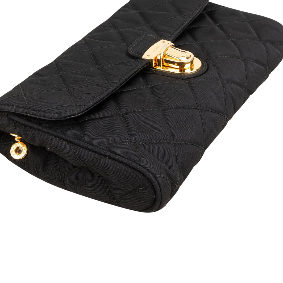 Prada Quilted Tessuto Nylon Chain Single Flap Crossbody Bag