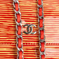 Chanel Striped Patent Leather Wallet on Chain Crossbody Bag