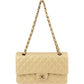 Chanel Gold Shimmering Quilted Lambskin Medium Double Flap Shoulder Bag
