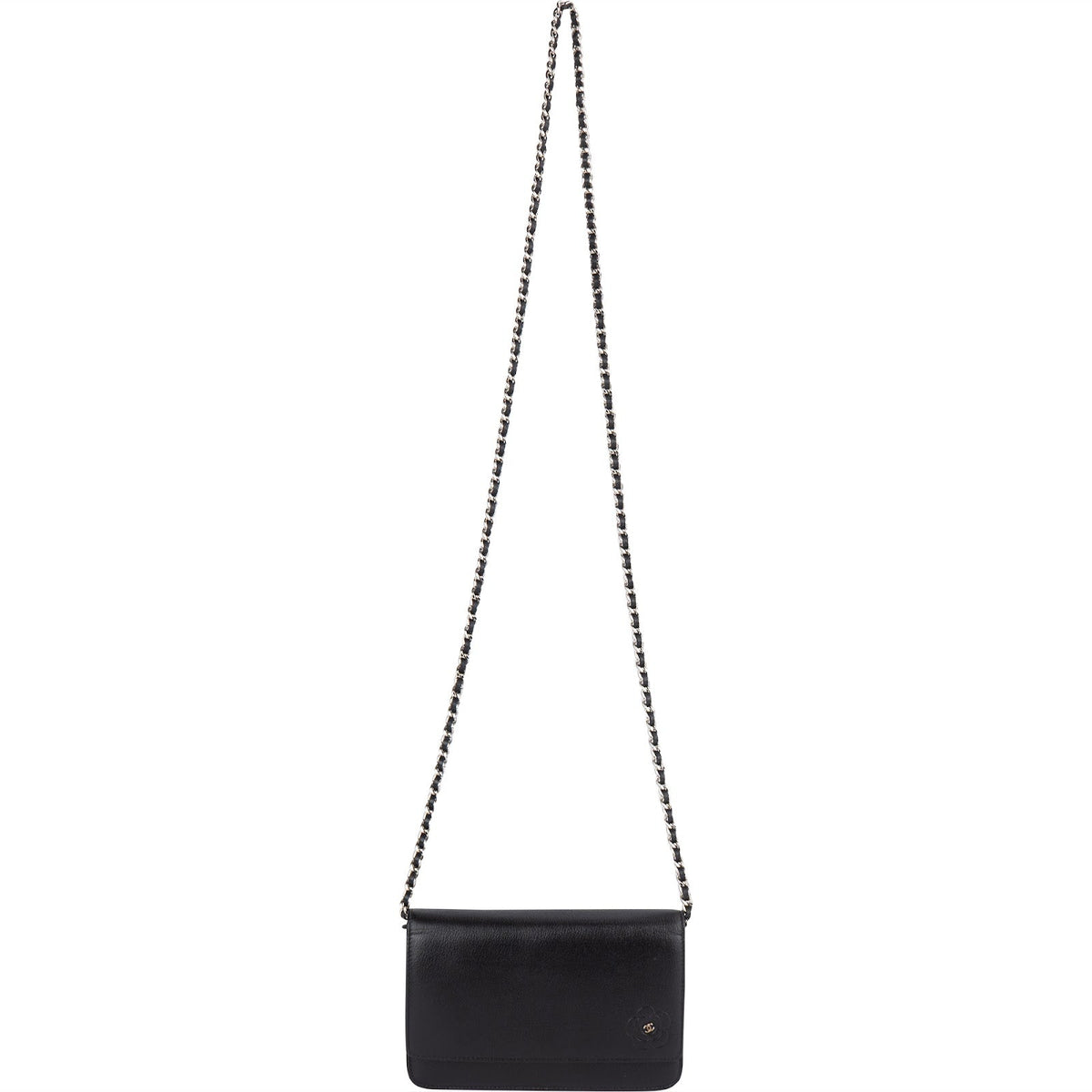 Chanel Chic Leather Camellia Wallet On Chain Crossbody Bag