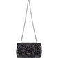 Chanel Sequin Embellished Woven CC Medium Double Flap Shoulder Bag