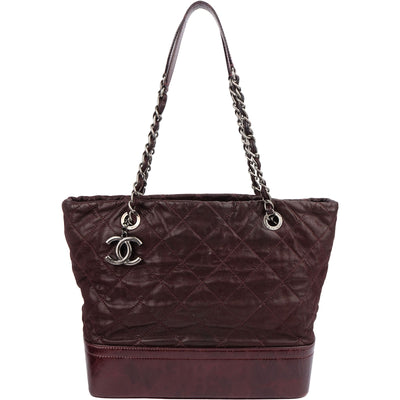 Chanel Burgundy Quilted Iridescent Calfskin Gabrielle Shoulder Bag