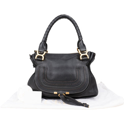 Chloé Grained Calfskin Leather Medium Marcie Satchel Handbag