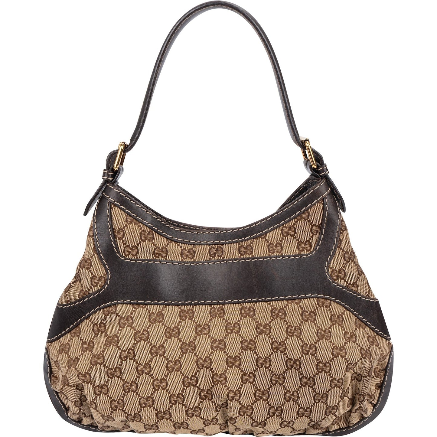 Gucci Monogram GG Large Buckle Hobo Shoulder Bag