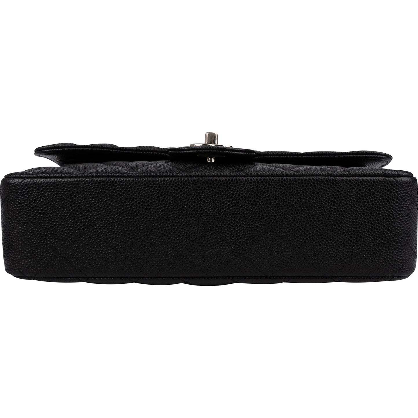 Chanel Quilted Caviar Leather Palladium Medium Double Flap Shoulder Bag