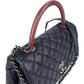 Chanel Quilted Caviar Leather Lizard Coco Handle Flap Handbag