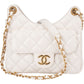 Chanel Quilted Shiny Leather Wavy CC Crossbody Bag