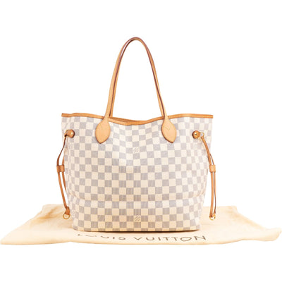 Louis Vuitton Monogram Damier Azur Canvas Neverfull MM Shoulder Bag