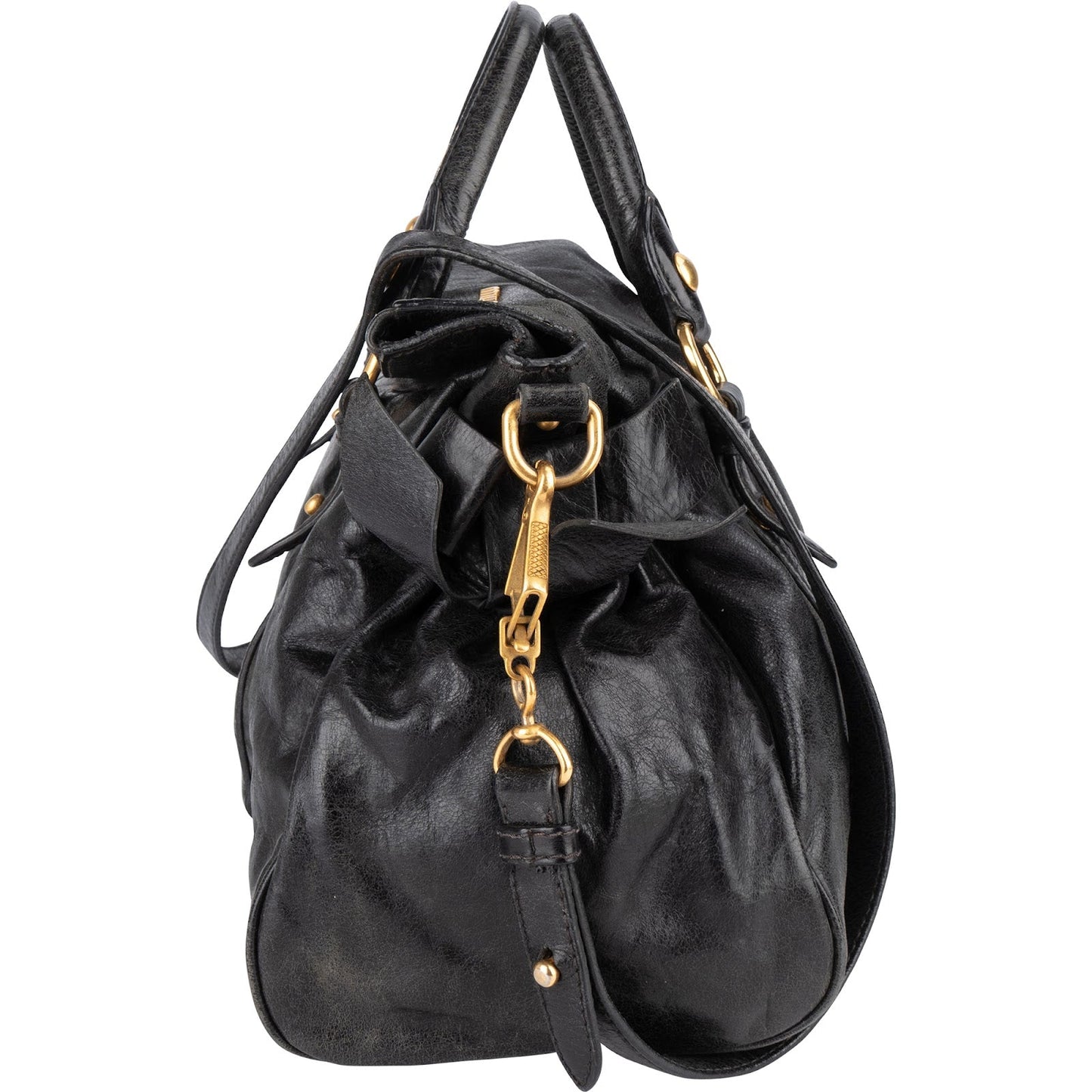 Miu Miu Vitello Lux Leather City Handbag