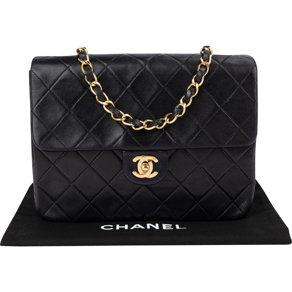 Chanel Quilted Lambskin 24K Gold Single Flap Crossbody Bag