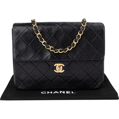 Chanel Quilted Lambskin 24K Gold Single Flap Crossbody Bag
