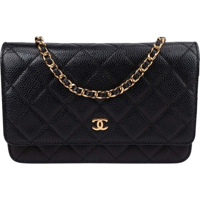 Chanel Quilted Caviar Leather CC Wallet On Chain Crossbody Bag