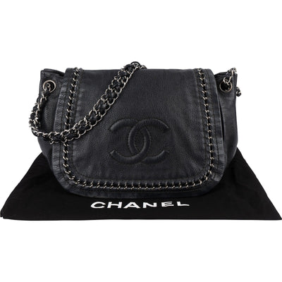 Chanel Calfskin CC Single Flap Shoulder Bag