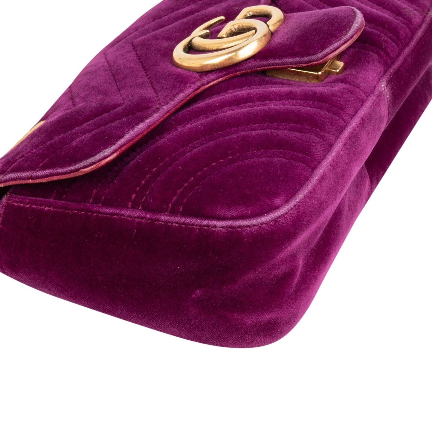 Gucci Velvet Matelassé GG Marmont Small Crossbody Bag