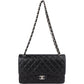 Chanel Quilted Caviar Leather Palladium Double Flap Jumbo Crossbody Bag