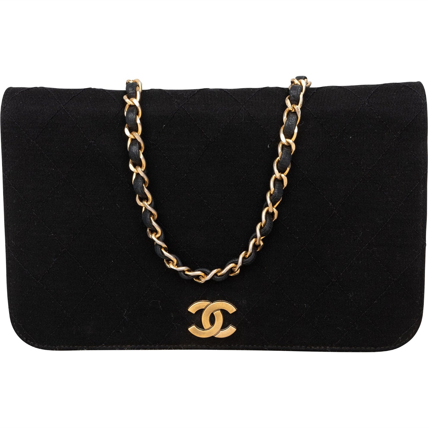 Chanel Quilted Cotton Medium Single Flap Shoulder Bag