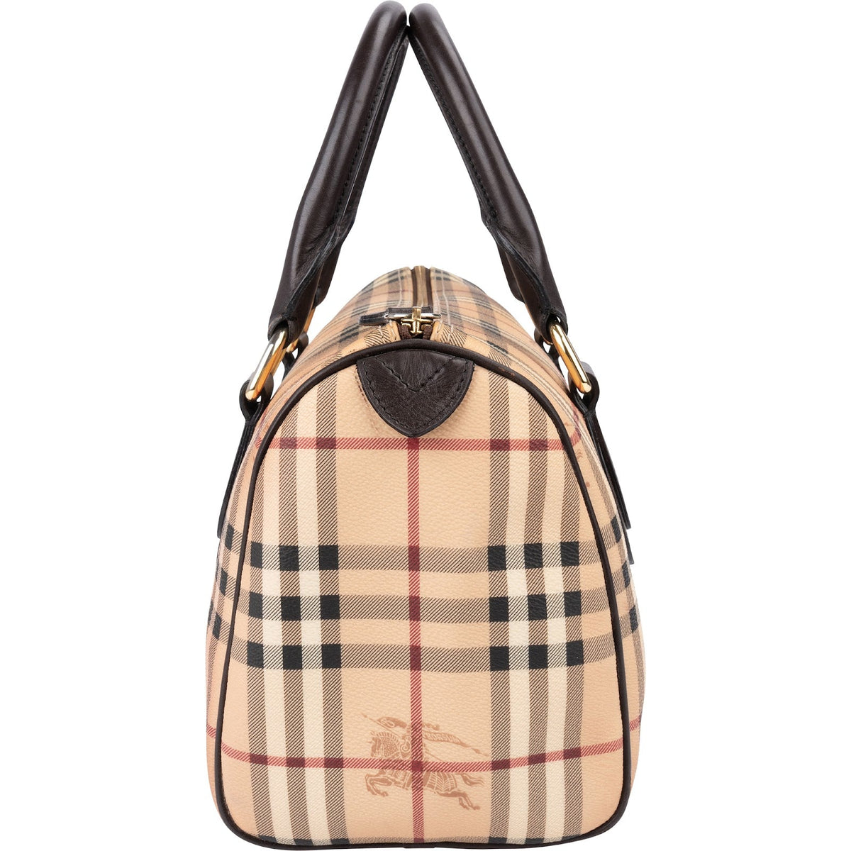 Burberry Haymarket Check Coated Canvas Boston 30 Handbag