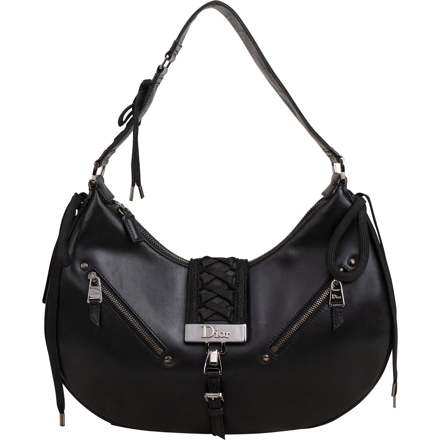 Christian Dior Leather By Galliano AW02 "Admit It" Corset Lace Hobo Shoulder Bag